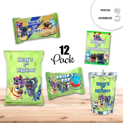 Puppy Dog Party Snacks Favor for Birthday Bundle Labels or Finished Snacks #green
