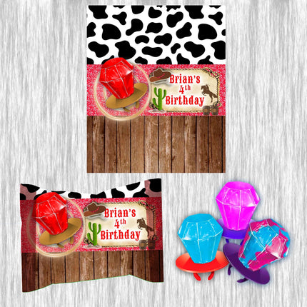 Cowboy Ring Pop Label Sticker for Birthday Party Candy Favor - Digital, Stickers or Finished Options