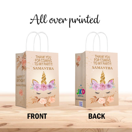 Unicorn Face Bags with Handles for Kids Gift Favor Birthday Party - 12pack