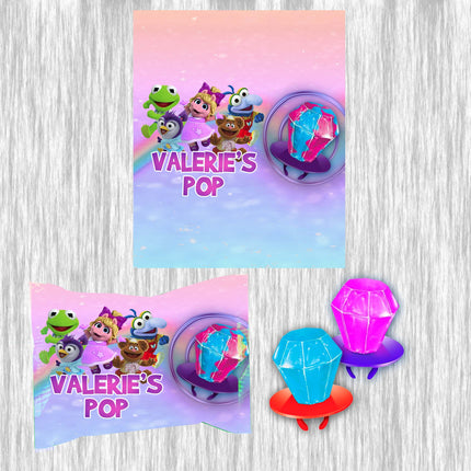 Muppet Babies Ring Pop Label Sticker for Birthday Party Candy Favor - Digital, Stickers or Finished Options