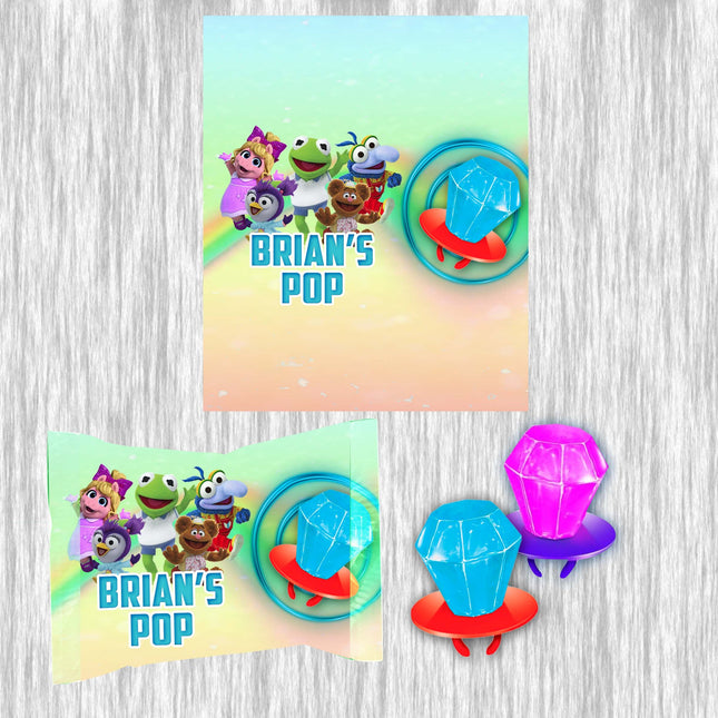 Muppet Babies Ring Pop Label Sticker for Birthday Party Candy Favor - Digital, Stickers or Finished Options