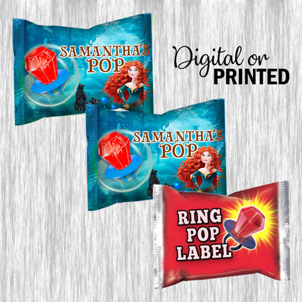 Brave Ring Pop Label Sticker for Birthday Party Candy Favor - Digital, Stickers or Finished Options