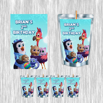 TOTS Juice Pouch Label Sticker for Kids Birthday Party Favor Decor - Digital and physical options #Blue