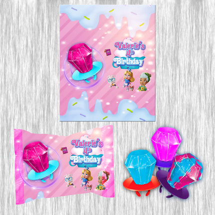 Alice Bakery Ring Pop Label Sticker for Birthday Party Candy Favor - Digital, Stickers or Finished Options