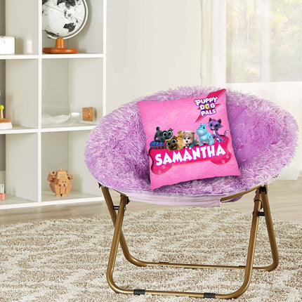 Puppy Dog Pals Pillow with Name Kids Cushion Room Decor Gift for Son Daughter Grandson Granddaughter- 16in insert included #Pink