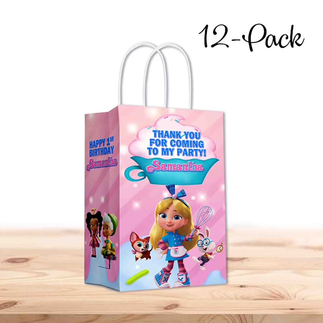 Alice Bakery Bags with Handles for Kids Gift Favor Birthday Party - 12pack
