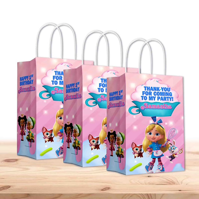 Alice Bakery Bags with Handles for Kids Gift Favor Birthday Party - 12pack