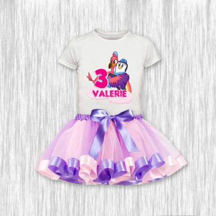 TOTS Birthday Girl Outfit Shirt or Onesie and Skirt Tutu for Party and Photo Shoot