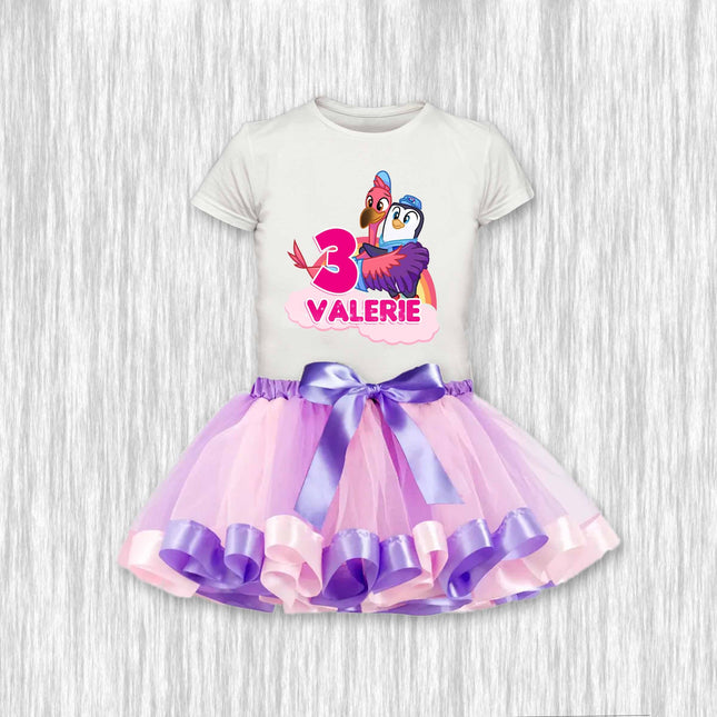 TOTS Birthday Girl Outfit Shirt or Onesie and Skirt Tutu for Party and Photo Shoot