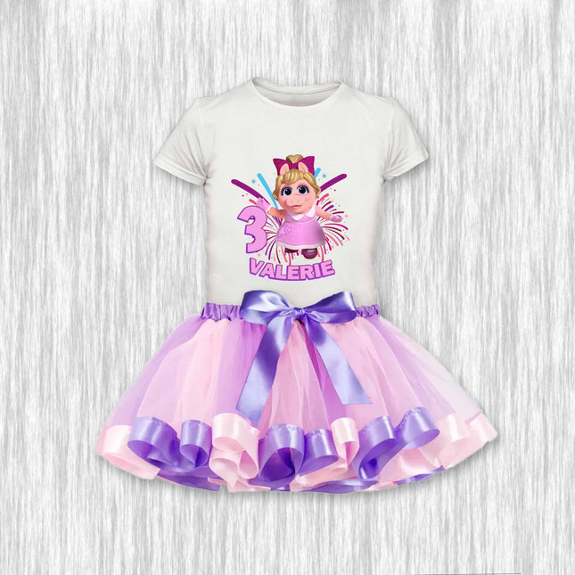 Muppet Babies Birthday Girl Outfit Shirt or Onesie and Skirt Tutu for Party and Photo Shoot #style 2