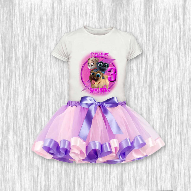 Puppy Dog Pals Birthday Girl Outfit Shirt or Onesie and Skirt Tutu for Party and Photo Shoot