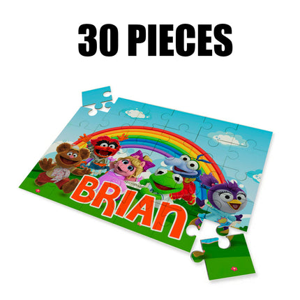Muppet Babies Puzzle with Name Kids Jigsaw Gift Son Daughter Birthday | 30pcs 7.5x9.5in #Orange