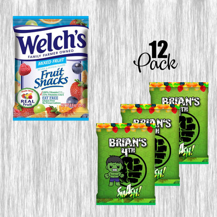 Baby Hulk Fruit Snack Label Sticker for Kids Birthday Party Favor Decor Digital and Physical Options