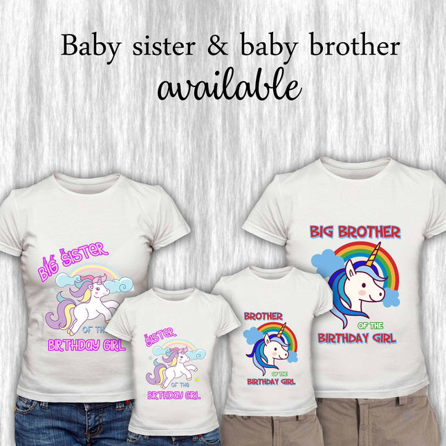 Unicorn Birthday Girl & Family Matching Shirts #Style 2
