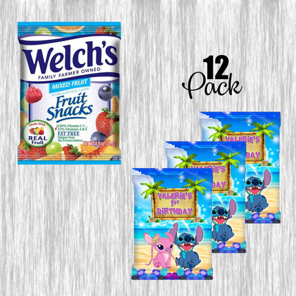 Stitch Fruit Snack Label Sticker for Kids Birthday Party Favor Decor Digital and Physical Options