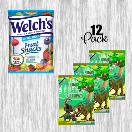 Dinosaurs Fruit Snack Label Sticker for Kids Birthday Party Favor Decor Custom Physical Product