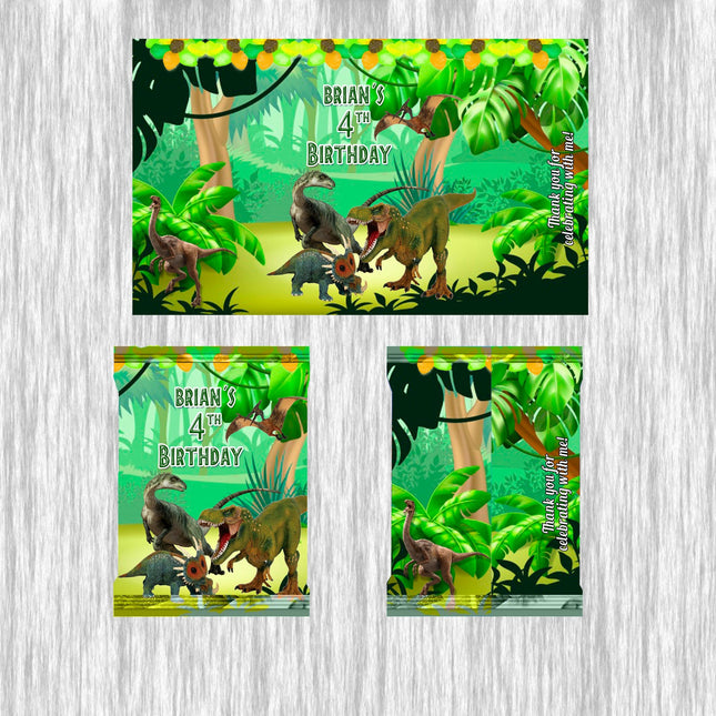 Dinosaurs Fruit Snack Label Sticker for Kids Birthday Party Favor Decor Custom Physical Product