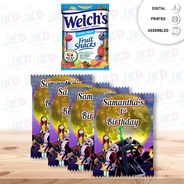 The Nightmare Before Christmas Fruit Snack Label Sticker for Kids Birthday Party Favor Decor Custom Physical Product
