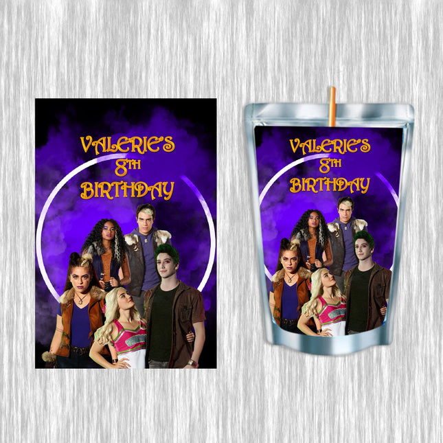 Zombies Juice Pouch Label Sticker or Complete Custom Juice Pouches for Kids Birthday Party Favor Decor