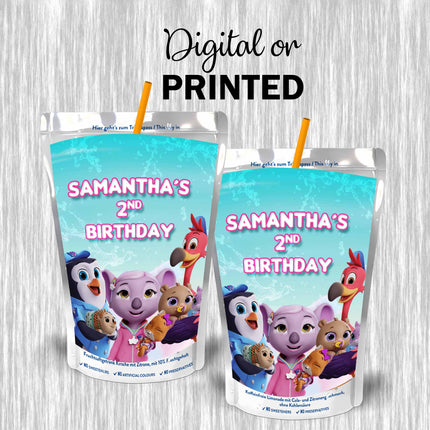 TOTS Juice Pouch Label Sticker for Kids Birthday Party Favor Decor - Digital and physical options #girl