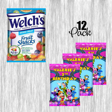 Minnie Roadster Racers Fruit Snack Label Sticker for Kids Birthday Party Favor Decor Custom Physical Product