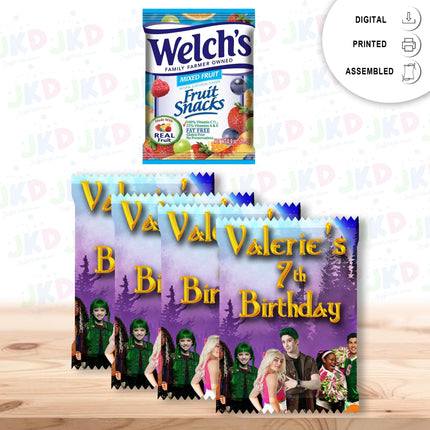 Zombies Fruit Snack Label Sticker for Kids Birthday Party Favor Decor Custom Physical Product