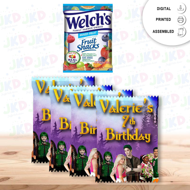 Zombies Fruit Snack Label Sticker for Kids Birthday Party Favor Decor Custom Physical Product