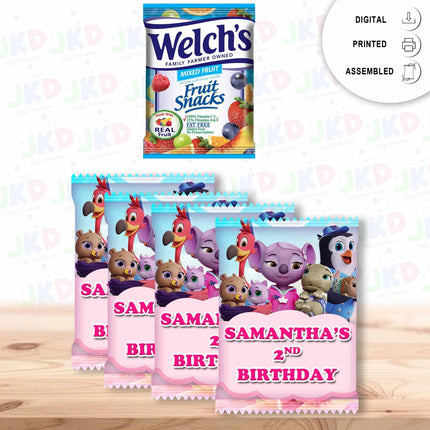 TOTS Fruit Snack Label Sticker for Kids Birthday Party Favor Decor Digital and Physical Options #Pink
