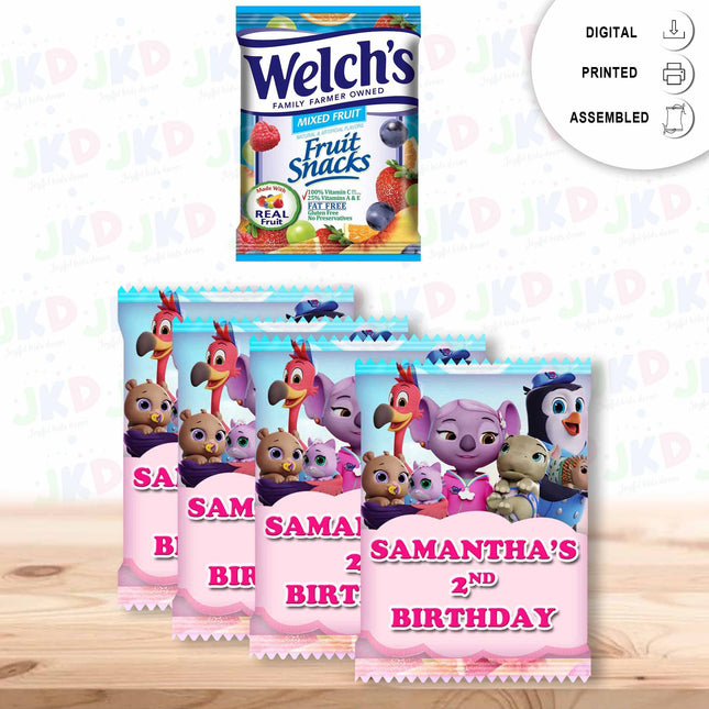 TOTS Fruit Snack Label Sticker for Kids Birthday Party Favor Decor Digital and Physical Options #Pink