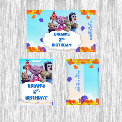 TOTS Fruit Snack Label Sticker for Kids Birthday Party Favor Decor Digital and Physical Options #Blue