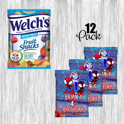 Spidey Fruit Snack Label Sticker for Kids Birthday Party Favor Decor Custom Physical Product