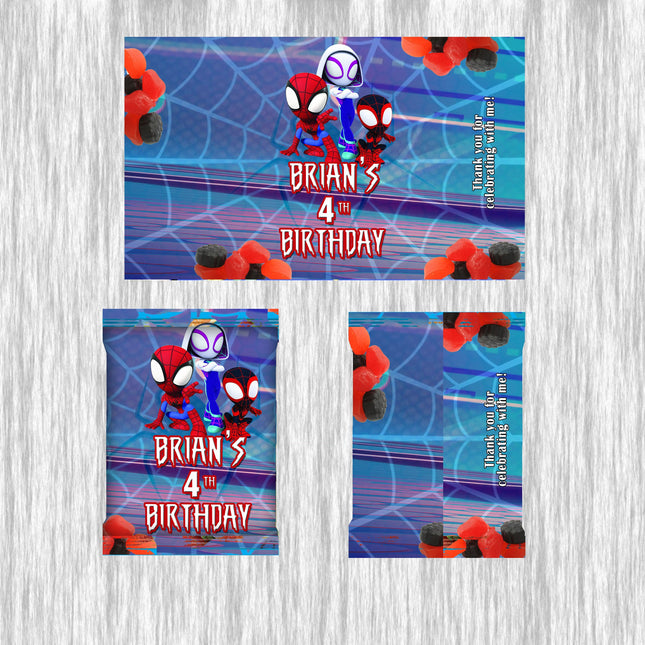 Spidey Fruit Snack Label Sticker for Kids Birthday Party Favor Decor Custom Physical Product