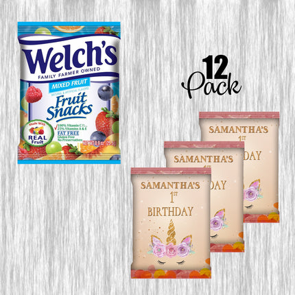 Unicorn Face Fruit Snack Label Sticker for Kids Birthday Party Favor Decor Custom Physical Product