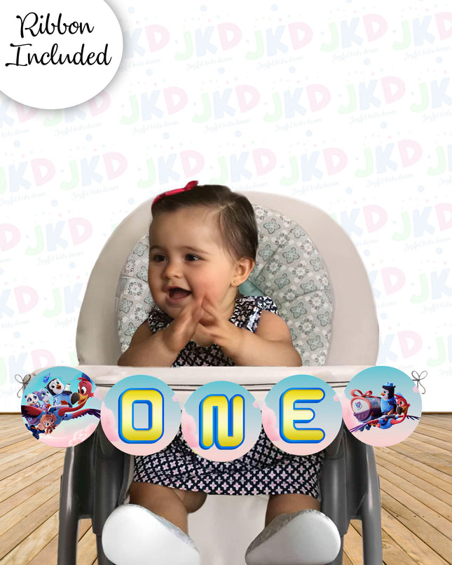 TOTS First Birthday Banner for Baby High Chair with Ribbon Included #Pink