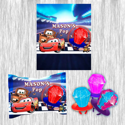 Cars Ring Pop Label Sticker for Birthday Party Candy Favor - Digital, Stickers or Finished Options