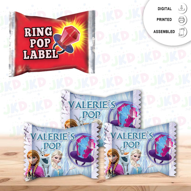 Frozen Ring Pop Label Sticker for Birthday Party Candy Favor - Digital, Stickers or Finished Options