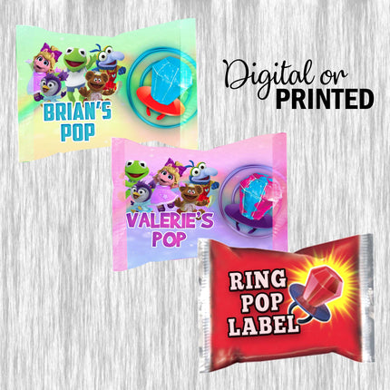 Muppet Babies Ring Pop Label Sticker for Birthday Party Candy Favor - Digital, Stickers or Finished Options