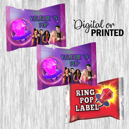 Zombies Ring Pop Label Sticker for Birthday Party Candy Favor - Digital, Stickers or Finished Options