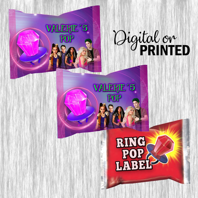Zombies Ring Pop Label Sticker for Birthday Party Candy Favor - Digital, Stickers or Finished Options