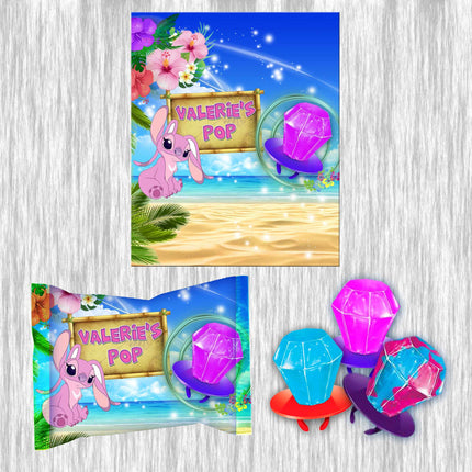 Stitch Ring Pop Label Sticker for Birthday Party Candy Favor - Digital, Stickers or Finished Options