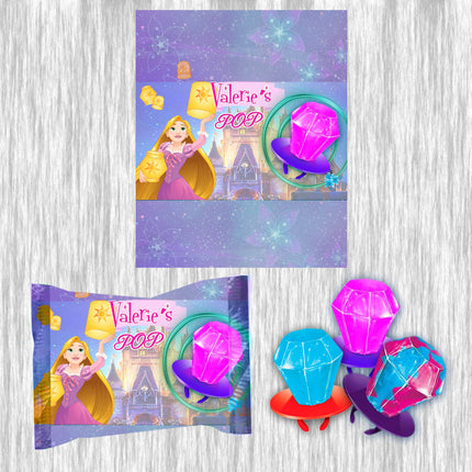 Tangled Ring Pop Label Sticker for Birthday Party Candy Favor - Digital, Stickers or Finished Options