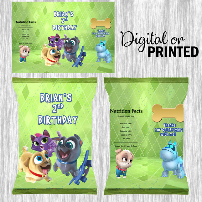 Puppy Dog Party Snacks Favor for Birthday Bundle Labels or Finished Snacks #green