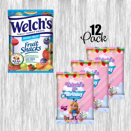 Alice Bakery Fruit Snack Label Sticker for Kids Birthday Party Favor Decor Custom Physical Product