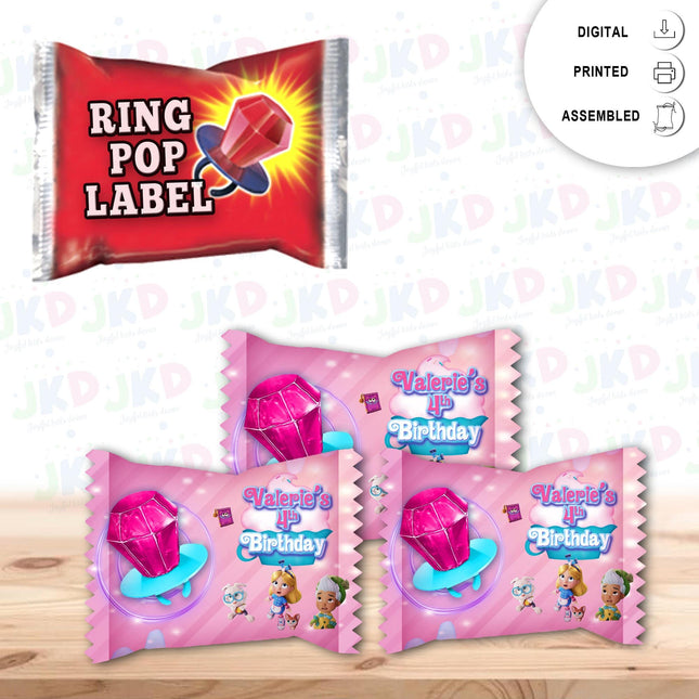 Alice Bakery Ring Pop Label Sticker for Birthday Party Candy Favor - Digital, Stickers or Finished Options