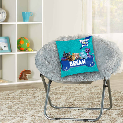 Puppy Dog Pals Pillow with Name Kids Cushion Room Decor Gift for Son Daughter Grandson Granddaughter- 16in insert included