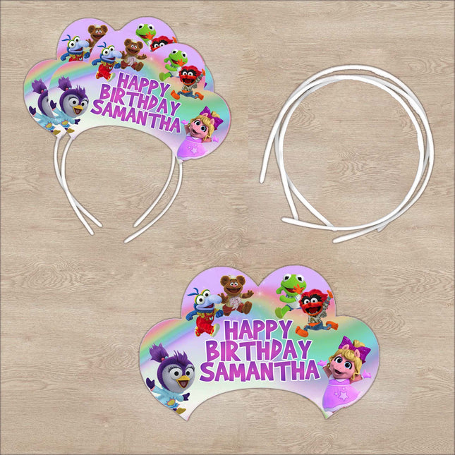 Muppet Babies Birthday Tiara Headband for Girl Party Favor Customized 12pack