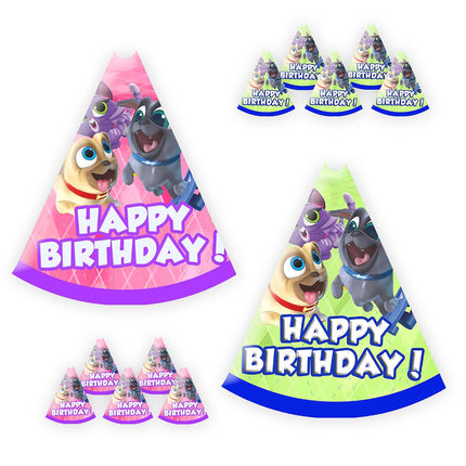 Puppy Dog Pals Party Hats for Kids Birthday Favor - 12pack Customized #green