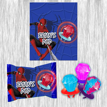 Spiderman Ring Pop Label Sticker for Birthday Party Candy Favor - Digital, Stickers or Finished Options