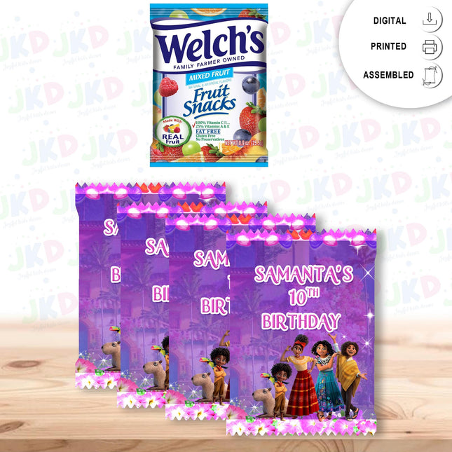 Encanto Fruit Snack Label Sticker for Kids Birthday Party Favor Decor Digital and Physical Options