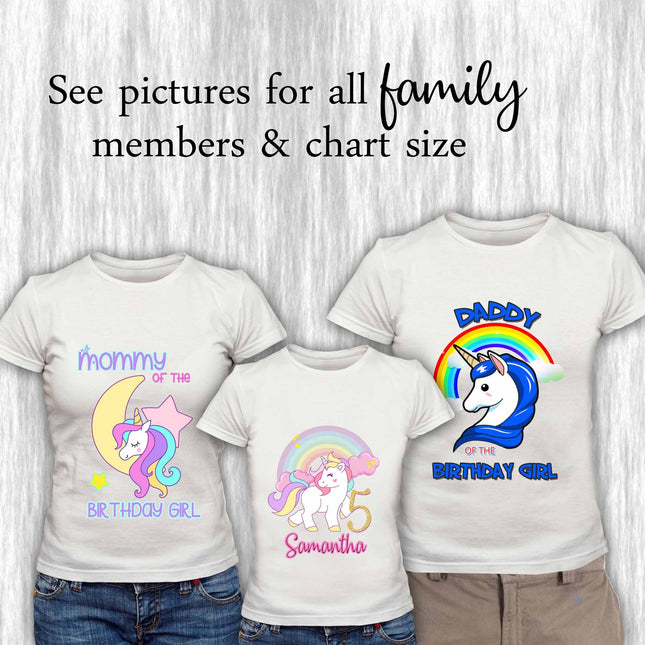 Unicorn Birthday Girl & Family Matching Shirts #Style 2